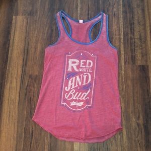 Red white and bud tank
